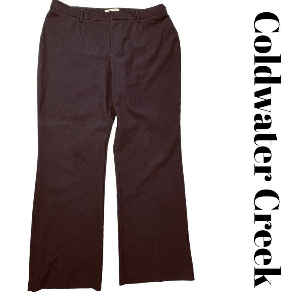 Coldwater Creek Women's Classic Fit Black Natural Fit Career Dress Pants Size 16